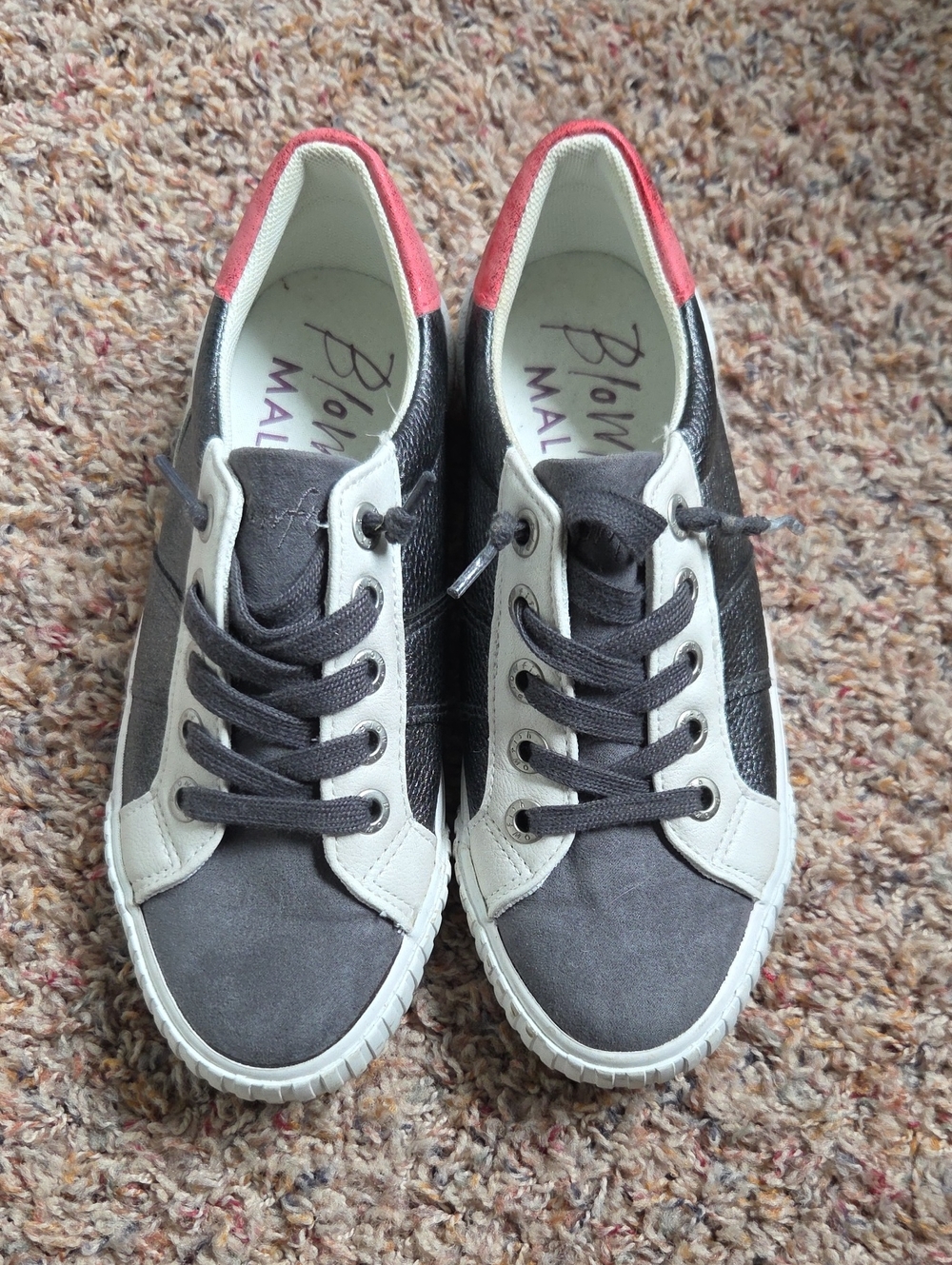 Blowfish Gray, White & Pink Low-Top Sneakers